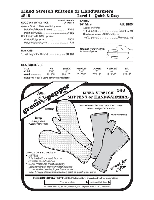 Mittens and Hand Warmers Pattern (Sold per Each)
