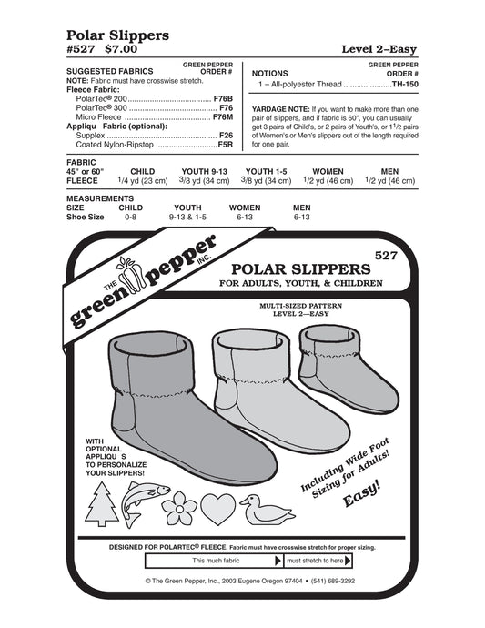 Patrón Pantuflas Polar - Niño, Joven y Adulto (Se Venden por Unidad)