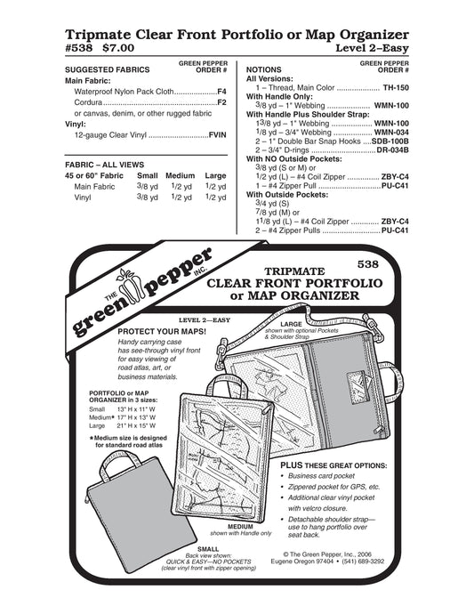 Tripmate Clear Front Portfolio Pattern (Sold per Each)