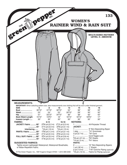 Women's Rainier Wind and Rain Suit  Sewing Pattern (Sold per Each)