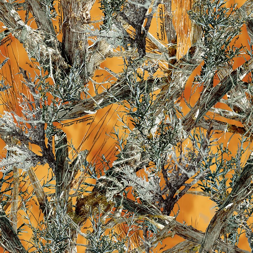 600 Denier coated Polyester Camouflage Fabric - TrueTimber® MC2 Blaze Orange (Sold per Yard)