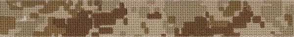 3/4" Solution Dyed Nylon Webbing Desert Impresión digital en ambos lados (se vende por yarda)