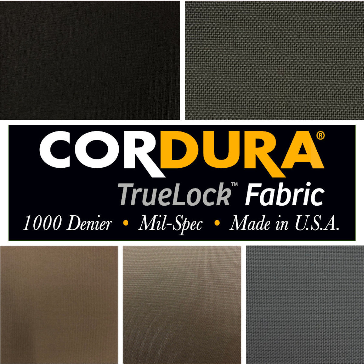 1000 デニール CORDURA® TRUELOCK™、ミルスペック ナイロン生地 (ヤードごとに販売)