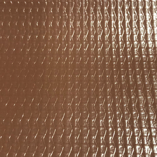 Poliéster laminado de vinilo de 11 oz, estampado de lino - Marrón (se vende por yarda)