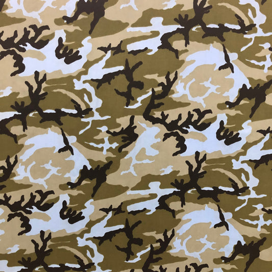 Water repellent, sanded microfiber Polyester Fabric - Blue Woodland Camo (Sold per Yard)