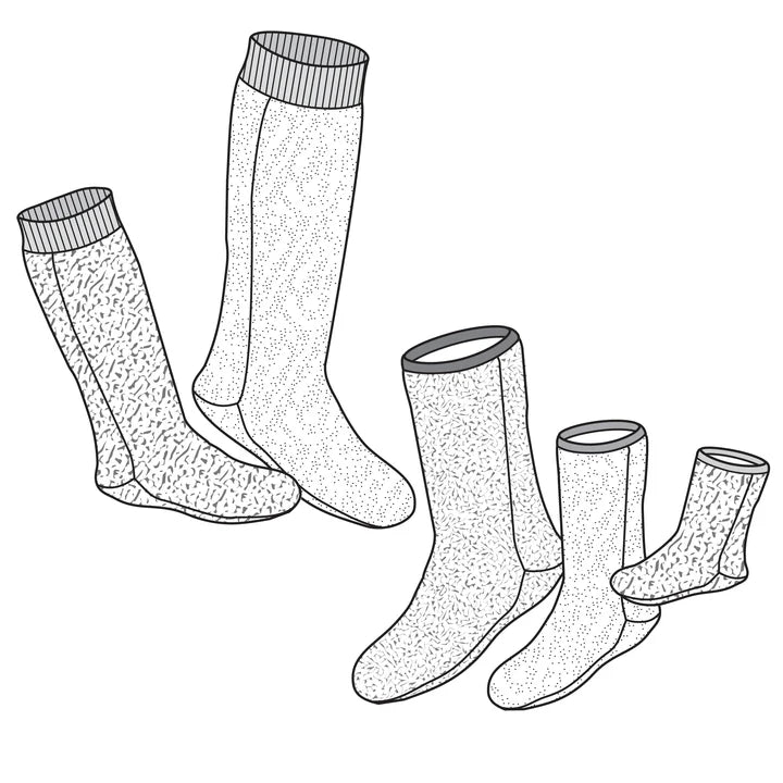 Polar Fleece Socks Sewing Pattern (Sold per Each)
