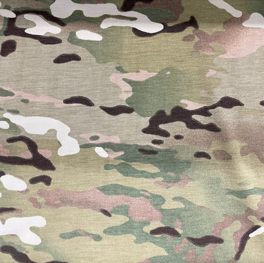 Jersey Flame Retardant Fabric with Stretch - MultiCam (Sold per 1/2 Yard)