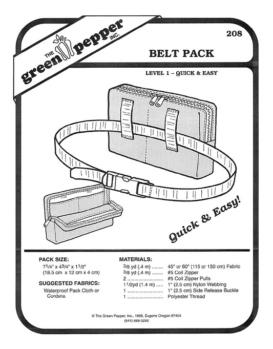Belt Pack Pattern (Sold per Each)