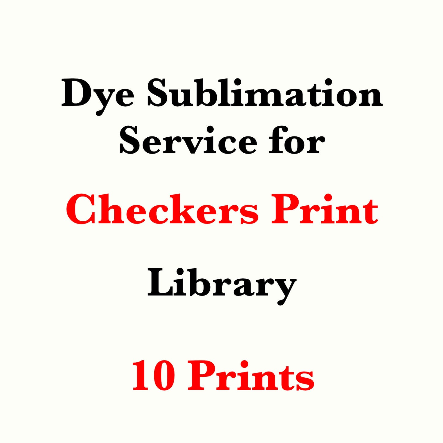 Dye sublimation service for Checkers Print Library(Sold by the Yard)
