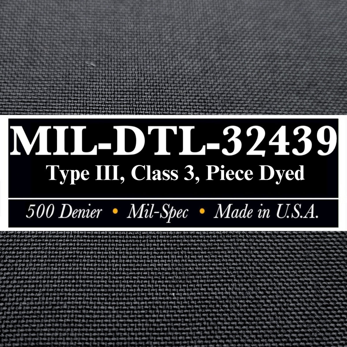 500 Denier CORDURA Fabric, Piece Dyed, Mil-Spec Nylon Fabric - Black (Sold per Yard)