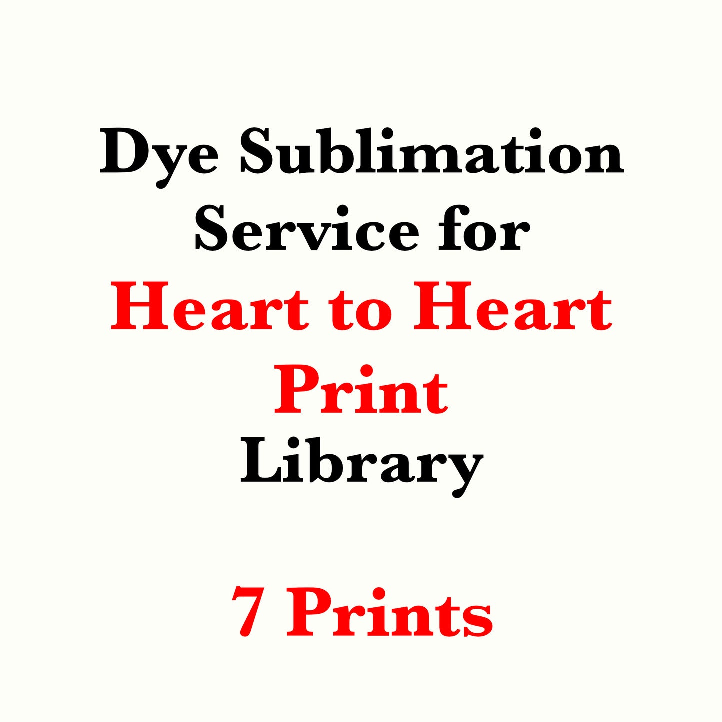Dye sublimation service for Heart-to-Heart Print Library(Sold by the Yard)