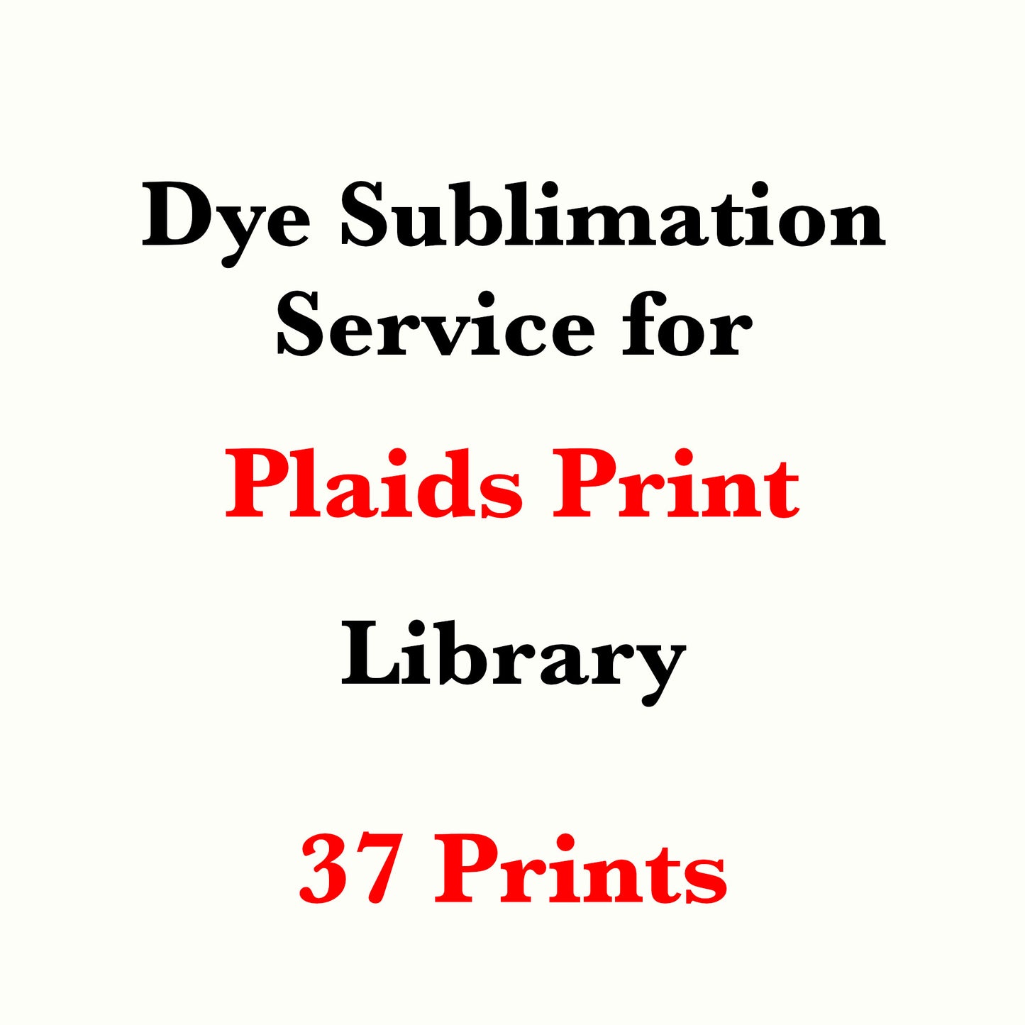 Dye sublimation service for Plaids Print Library(Sold by the Yard)