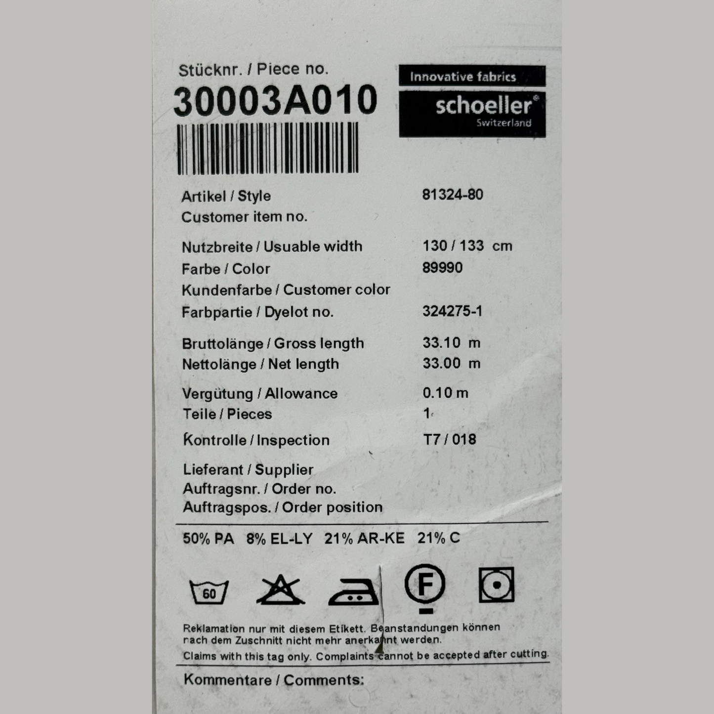 Schoeller® Keprotec® ceraspace™ Protective Fabric (Sold per Foot)