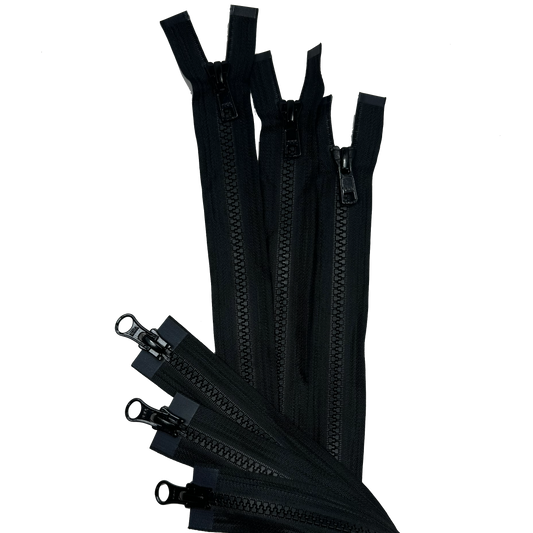 YKK 26.5" / 27.5 / 28.5" #5 Molded Tooth 2-Way Separating Zipper - Black (Sold per Each)