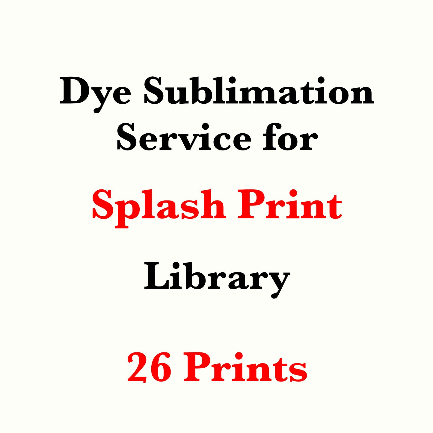 Dye sublimation service for Splash Print Library(Sold by the Yard)