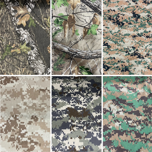 100% Lightweight Cotton Camo Prints (Sold Per Yard)