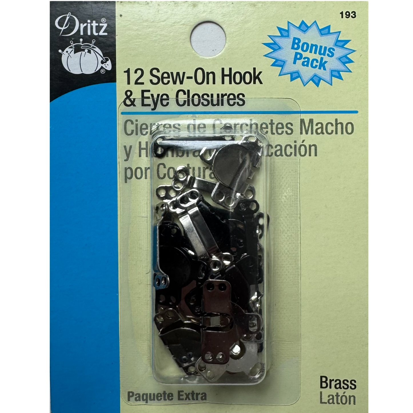 12 Sew On Skirt Hooks Eyes Blk/Nkl (Sold Per Each)