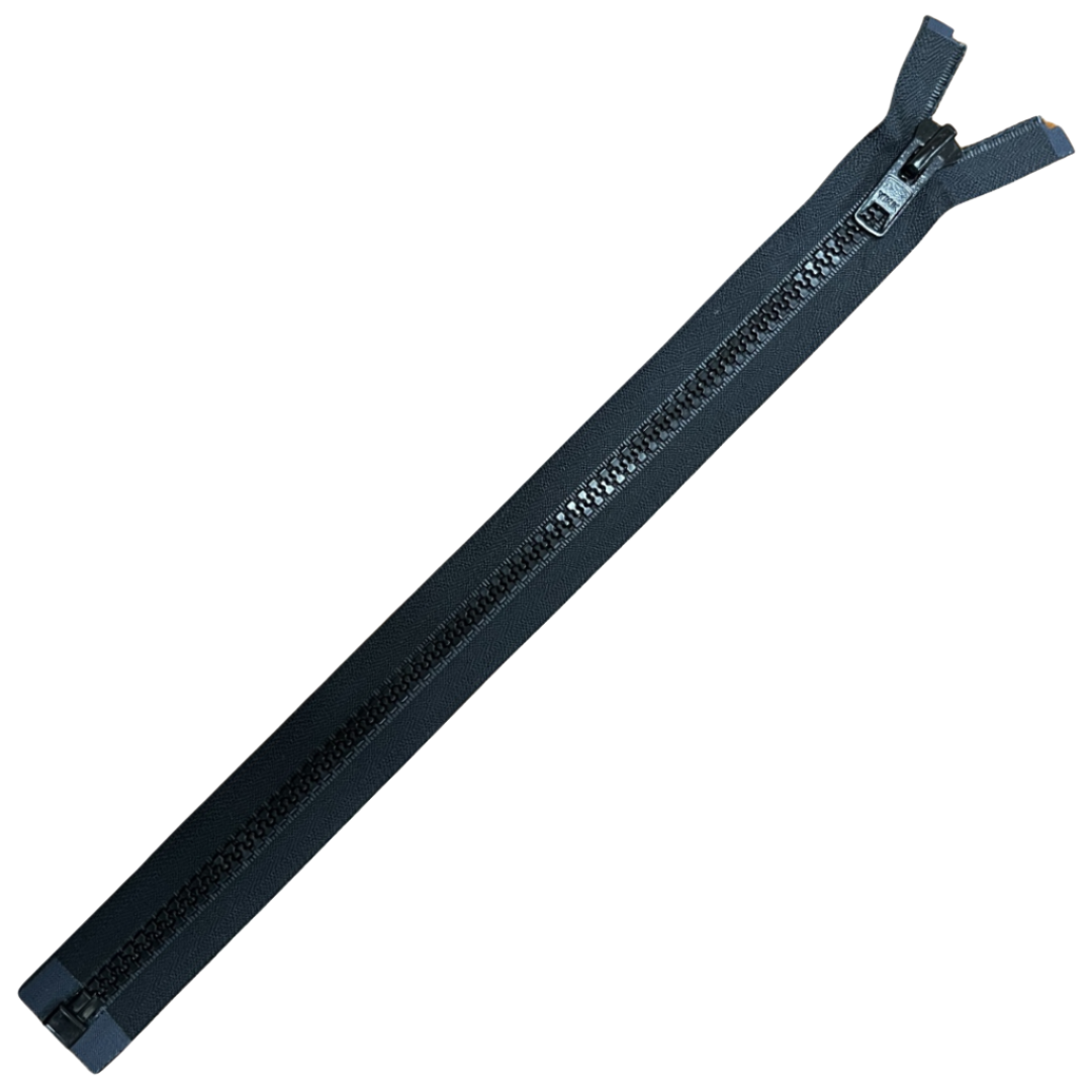 Cremallera de dientes moldeados YKK® n.º 10 unidireccional de separación de 16 pulgadas (41 cm) - Negro