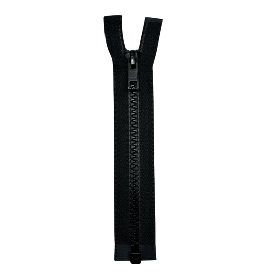6 インチ #5 成型歯、分離用一方向 YKK® ジッパー - ブラック (1 個ずつ販売)