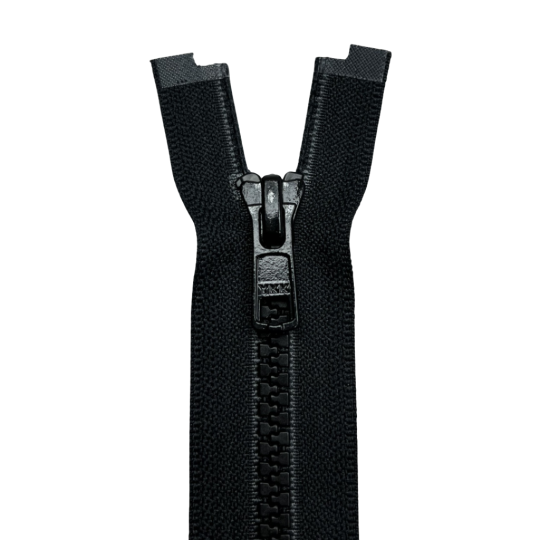Cremallera YKK de separación de 1 vía con dientes moldeados n.° 5 de 26" - Negro (se vende por unidad)