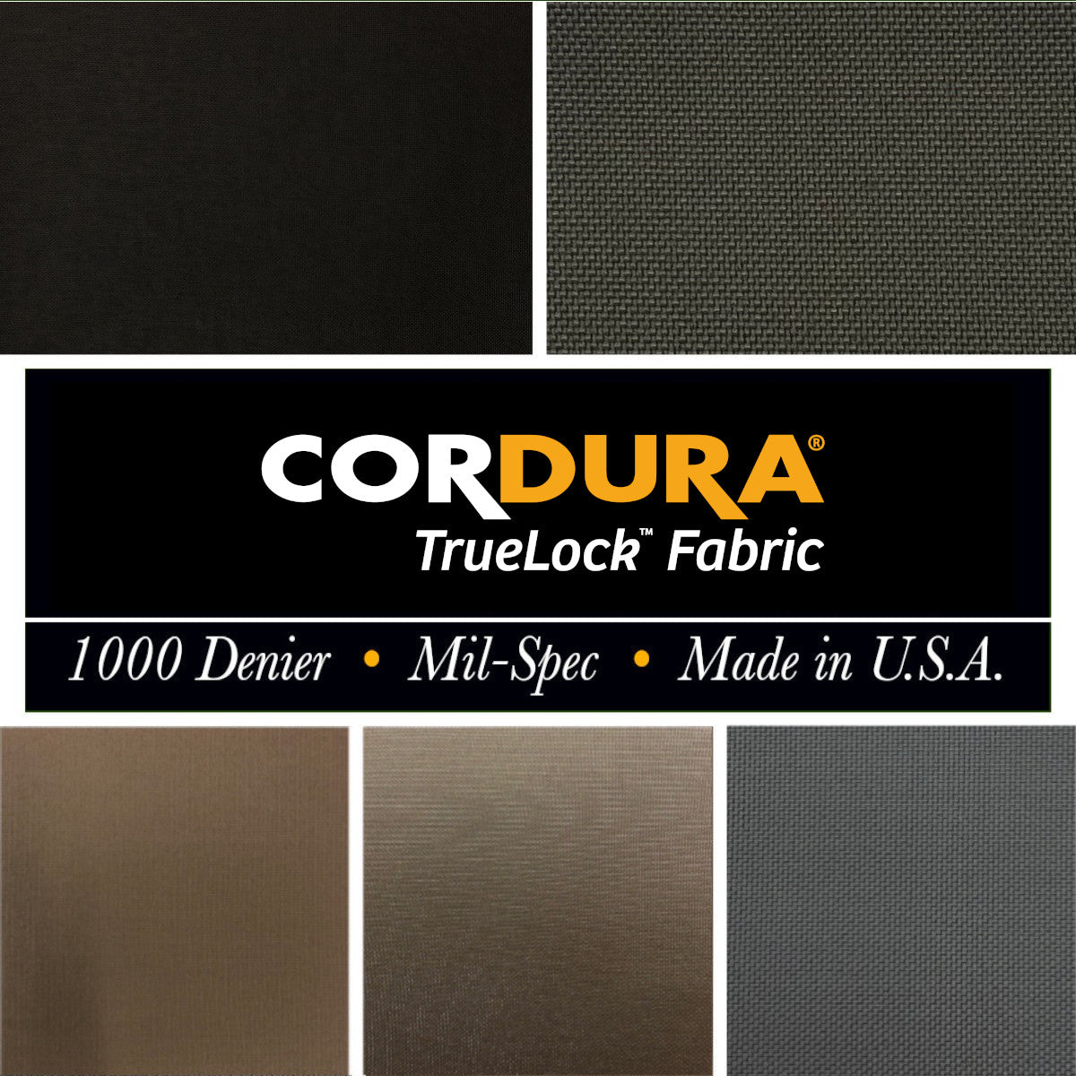 1000 デニール CORDURA® TRUELOCK™、ミルスペック ナイロン生地 (ヤードごとに販売) 