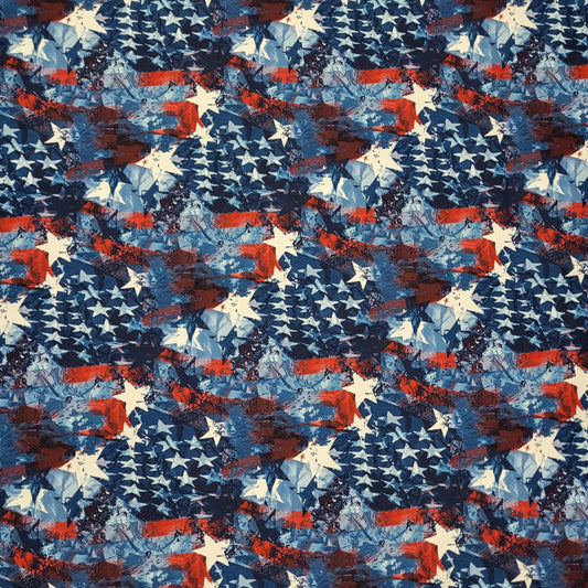 600 Denier urethane coated Polyester Printed Fabric - Star Spangled (Sold per Yard)