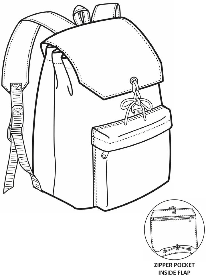 Drawstring Daypack Sewing Pattern (Sold per Each)
