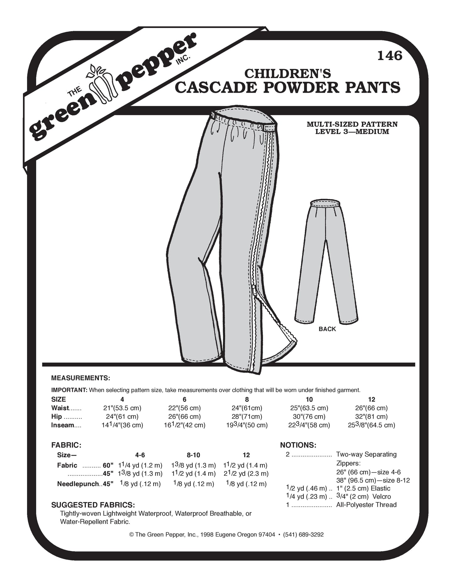 Patrón de pantalones de polvo en cascada (se vende por cada uno)