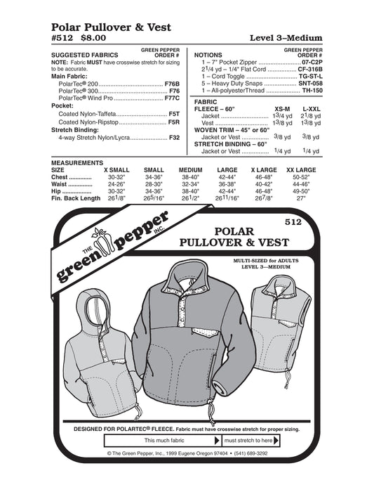 Polar Pullover & Vest Pattern (Sold per Each)