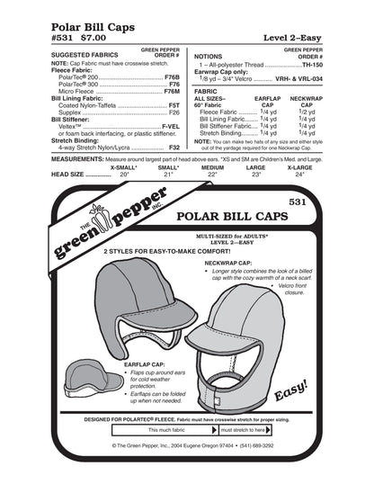Polar Bill Caps パターン (1 個あたりの販売)