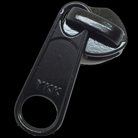 #8 YKK® リバーシブル ジッパー スライダー - ブラック (1 個ずつ販売)
