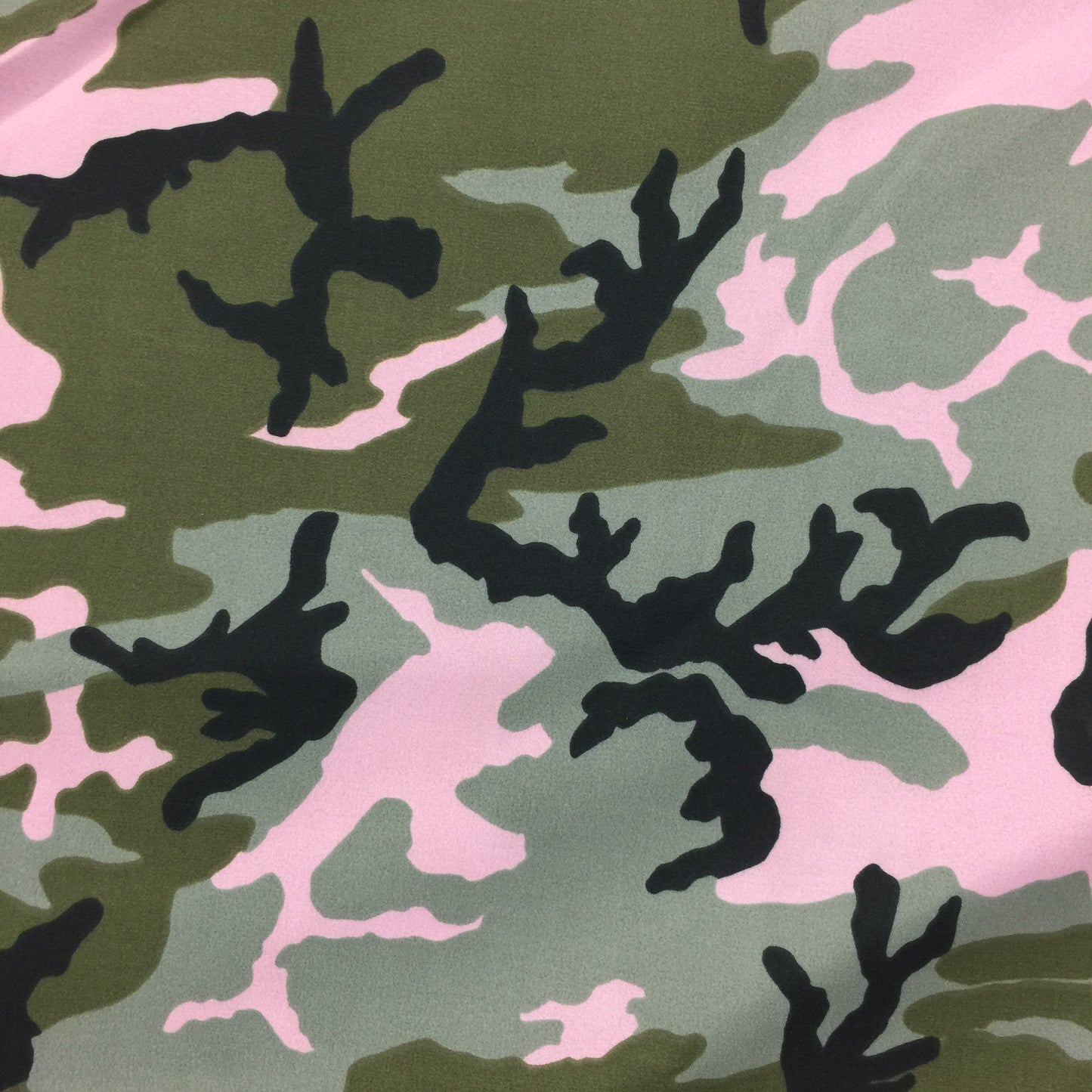 Water repellent, sanded microfiber Polyester Fabric - Pink Woodland Camo (Sold per Yard)