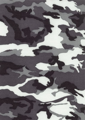 Tela estampada de poliéster con revestimiento de uretano de 600 denier - Camuflaje gris urbano (se vende por yarda)