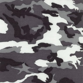 Tela estampada de poliéster con revestimiento de uretano de 600 denier - Camuflaje gris urbano (se vende por yarda)