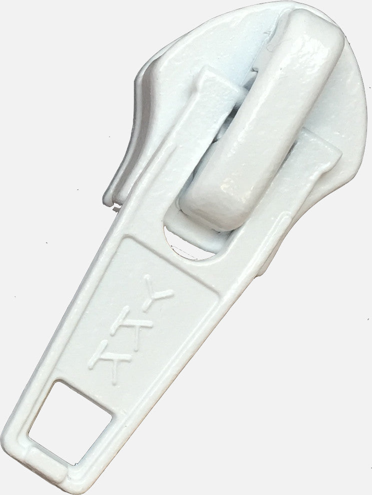 Deslizador de metal con traba YKK® n.º 10 con tirador para cremallera en espiral (se vende por unidad)