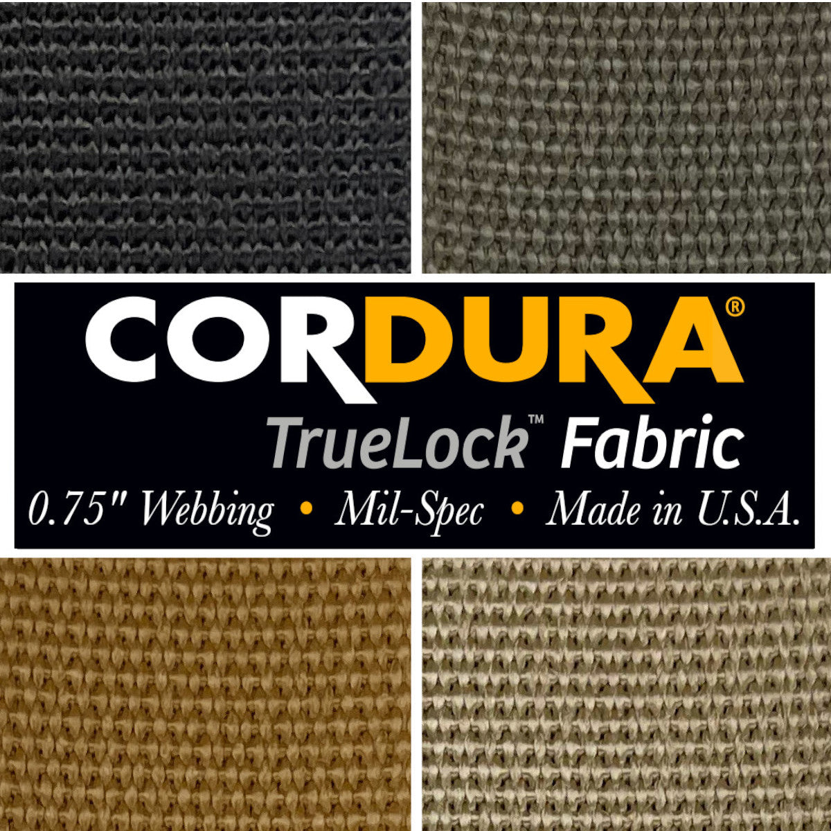 3/4 inch (19mm) CORDURA® TRUELOCK™, Mil-Spec Nylon Webbing (Sold per Yard)