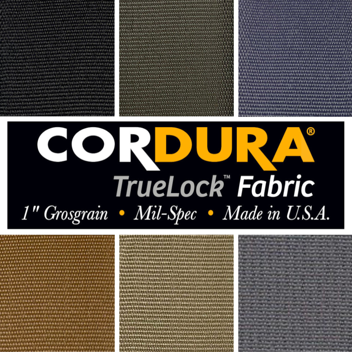 1 inch (25mm) CORDURA® TRUELOCK™, Mil-Spec Grosgrain Ribbon  (Sold per Yard)