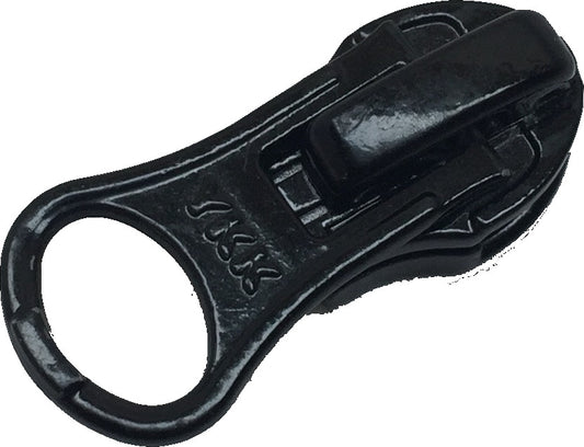 #5 YKK® リバーシブル オートロック ジッパー スライダー - ブラック (1 個ずつ販売)