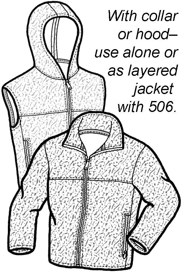 Plush Polar Jacket & Vest Sewing Pattern (Sold per Each)