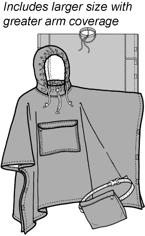 Adult Rain Poncho Sewing Pattern (Sold per Each)