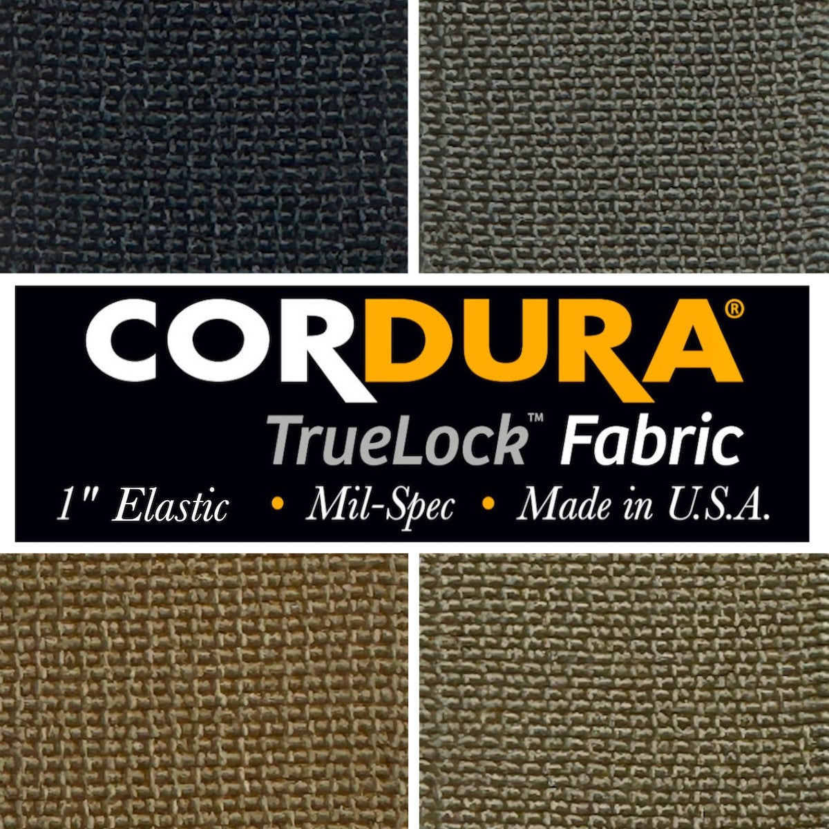 1 inch (25mm) CORDURA® TRUELOCK™, Mil-Spec Nylon Woven Elastic (Sold Per Yard)