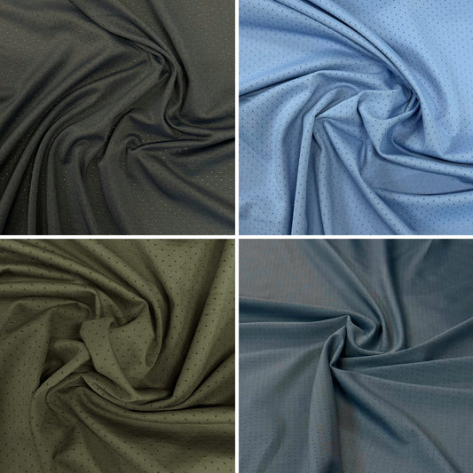 Cadet Blue Polyester/Spandex Power Grid Fleece Knit - Polartec