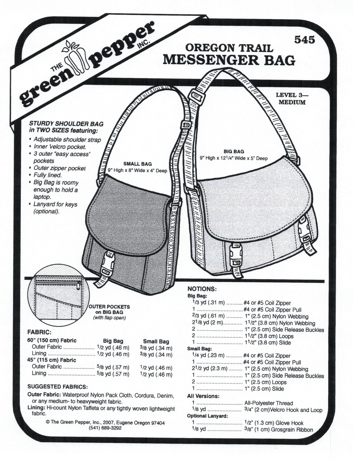 Oregon Trail Messenger Bag Sewing Pattern (Sold per Each) – Rockywoods ...