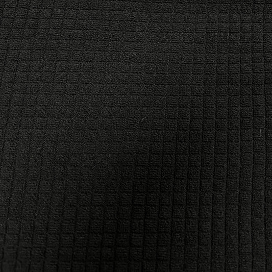 Stretchy, Grid-face Lining Fleece - Black (Sold per Yard)