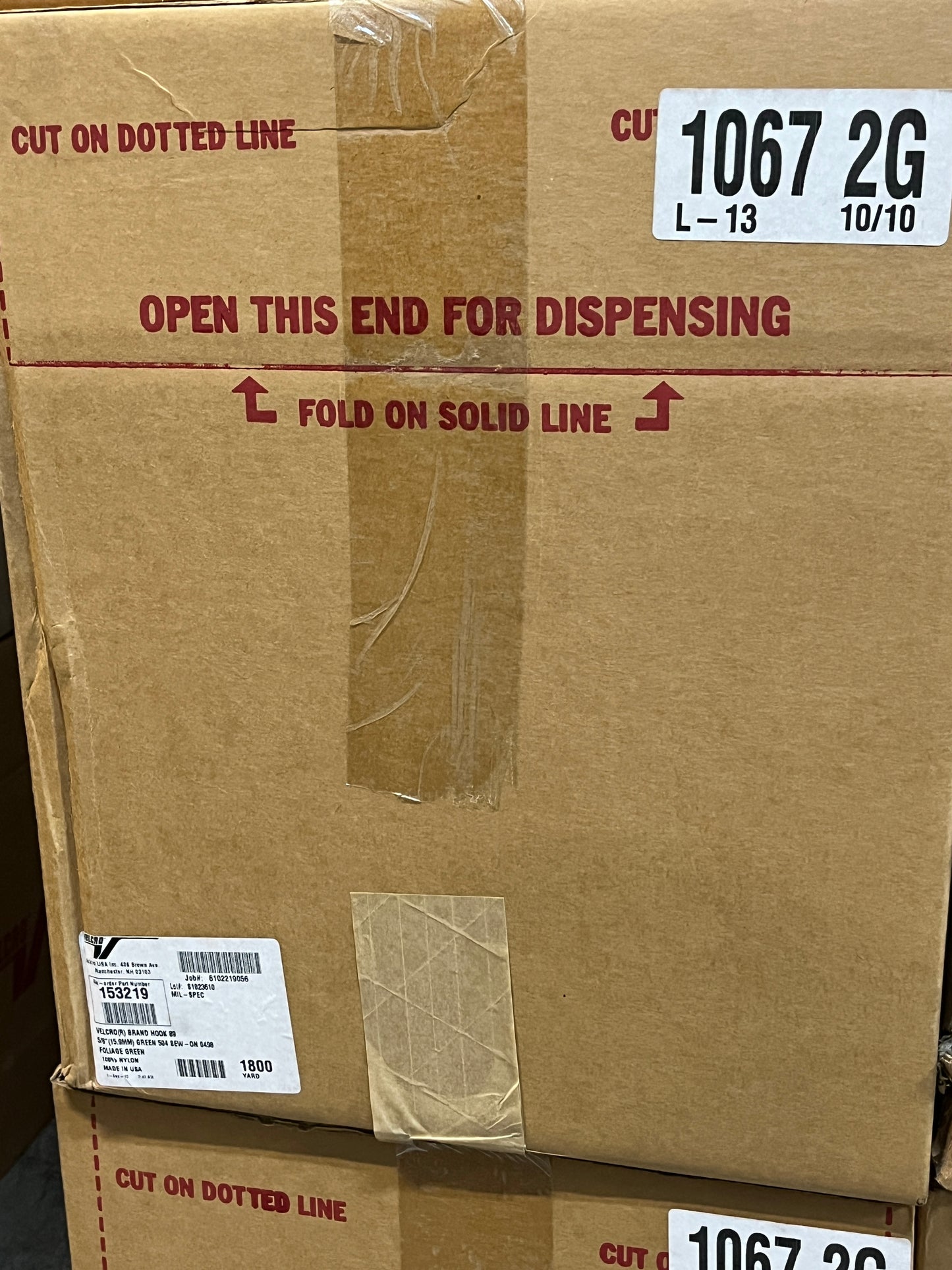 5/8 Inch Mil-Spec VELCRO® Sew-on Tape Fastener Hook - Foliage Green (Sold per Case)