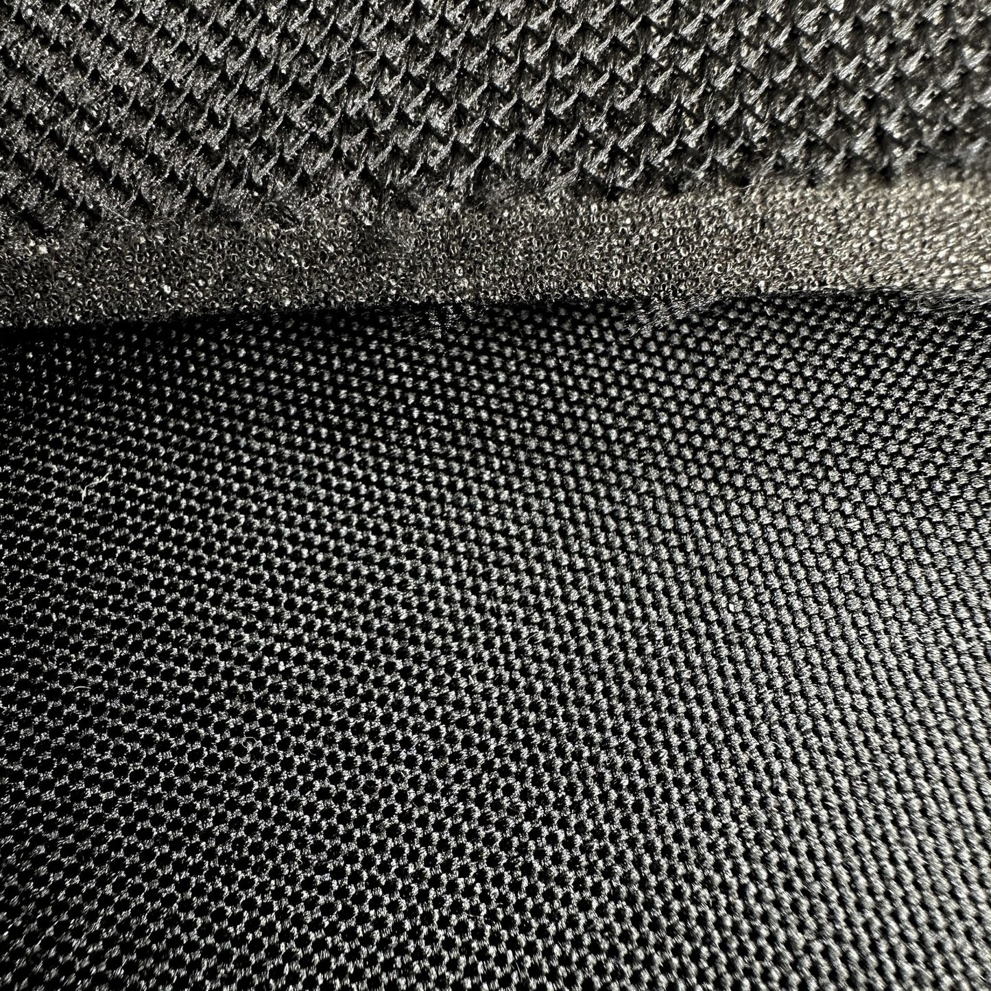 600 Denier Black Polyester, DWR, PU Coated, Laminated to Foam, Black Tricot Backing (Sold per Yard)