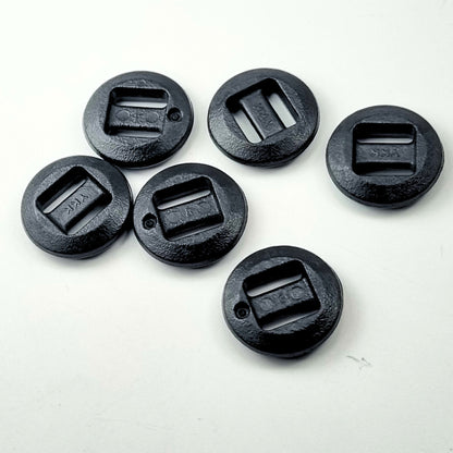3/8" Pom Slide Button, Bar Button, Berry Compliant, Black (Sold per Each)