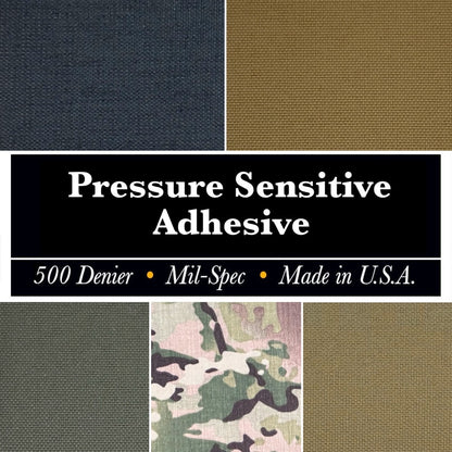 NOW AVAILABLE IN MultiCam!!!  2 Mil Acrylic PSA: 500 Denier CORDURA Truelock™ Fabric (Sold per 1/2 Yard)