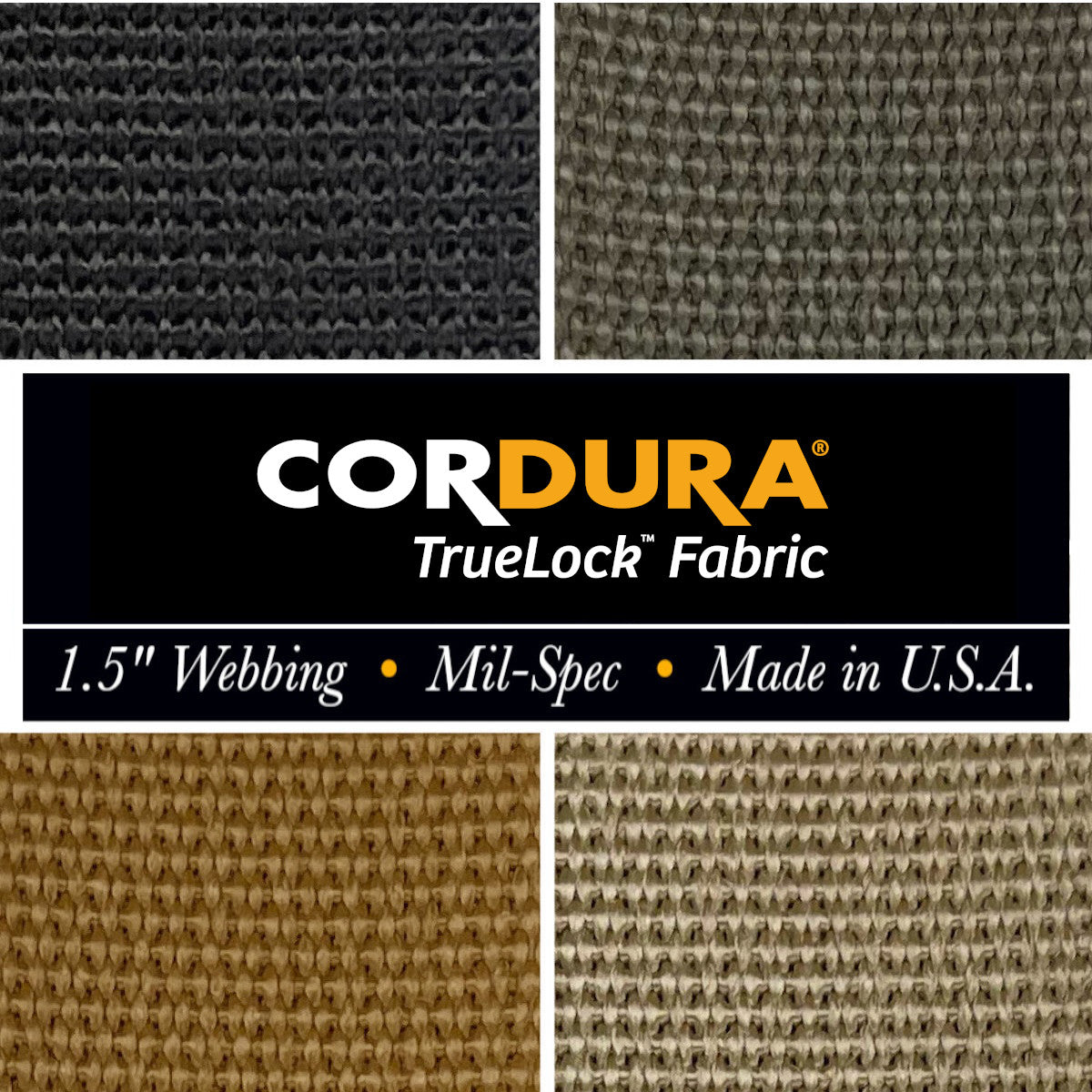 1.5 インチ (38mm) CORDURA® TRUELOCK™、ミルスペック ナイロン ウェビング (ヤードごとに販売)