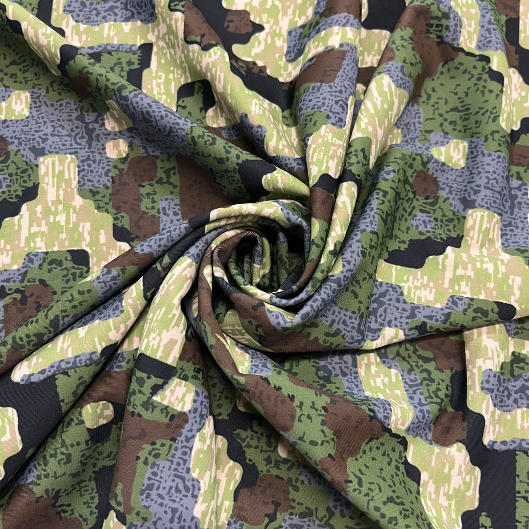 Polyester/Spandex Knit Fabric - Deep Cover Camo (Sold per Yard)